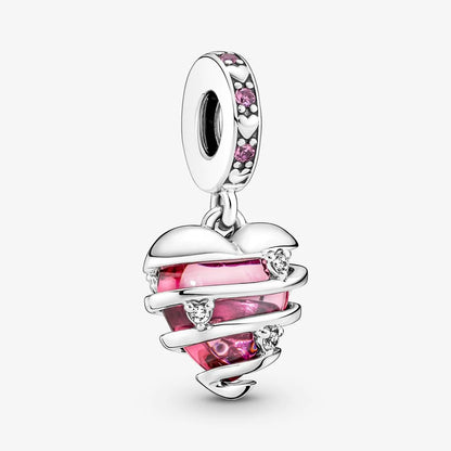 Reveal Your Love Heart Spiral Dangle Charm