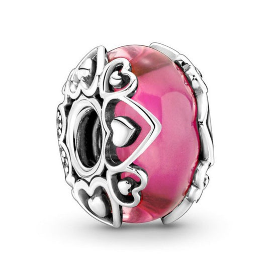 Reveal Your Love Pink Murano Glass Charm