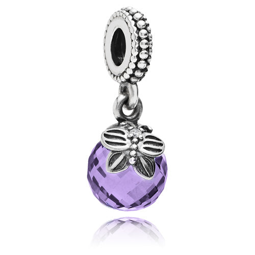 Morning Butterfly Dangle Charm - Dark Purple