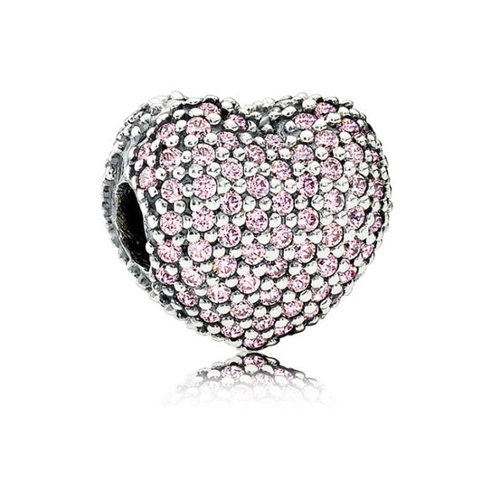 Open My Heart Clip Charm - Pink