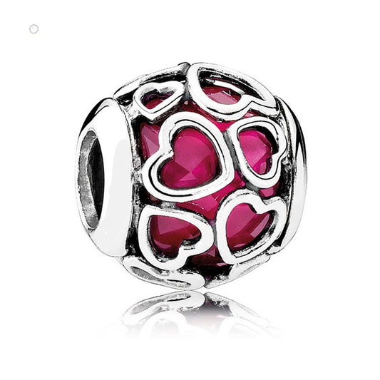 Encased in Love Charm - Cerise