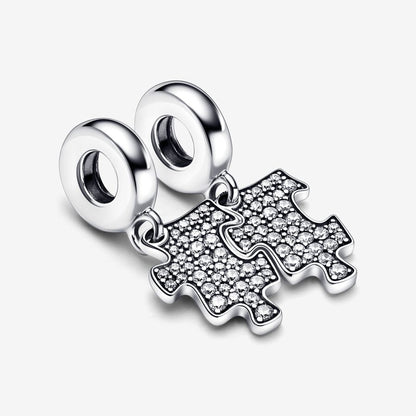 Sparkling Puzzle Piece Dangle Charm