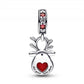 Red Nose Reindeer Murano Dangle Charm