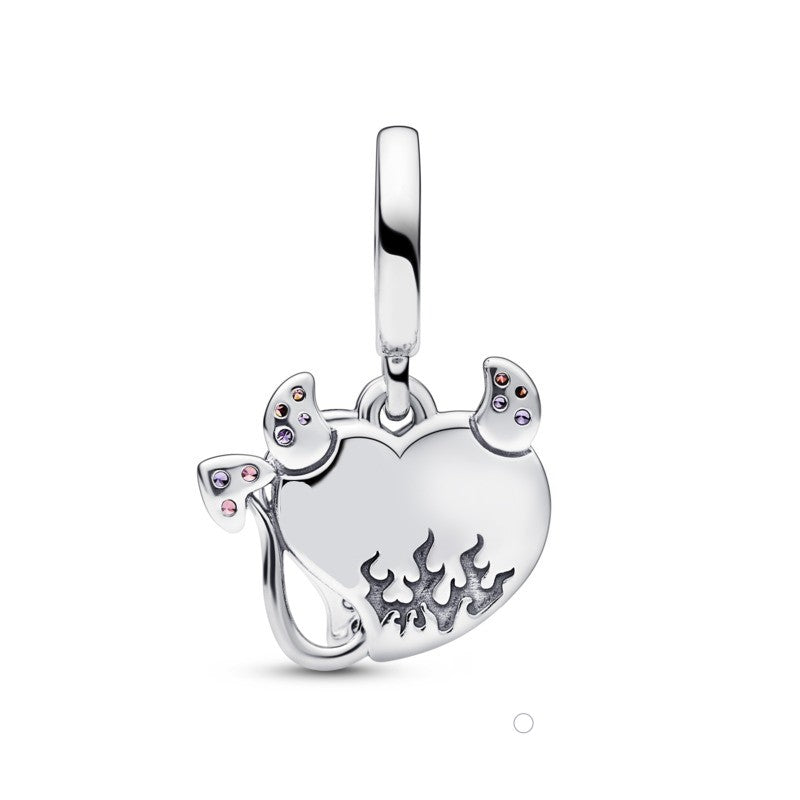 Devil Heart Double Dangle Charm