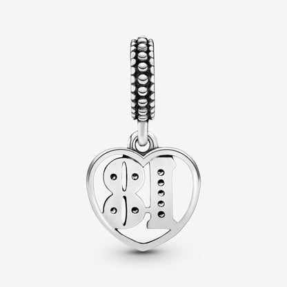 18th Celebration Double Dangle Charm