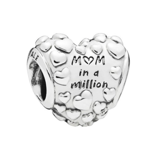 Mom In A Million Heart Charm