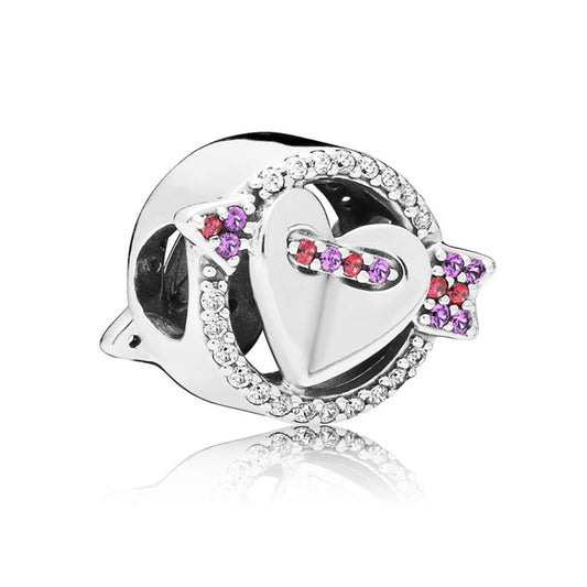 Sparkling Arrow and Heart Charm