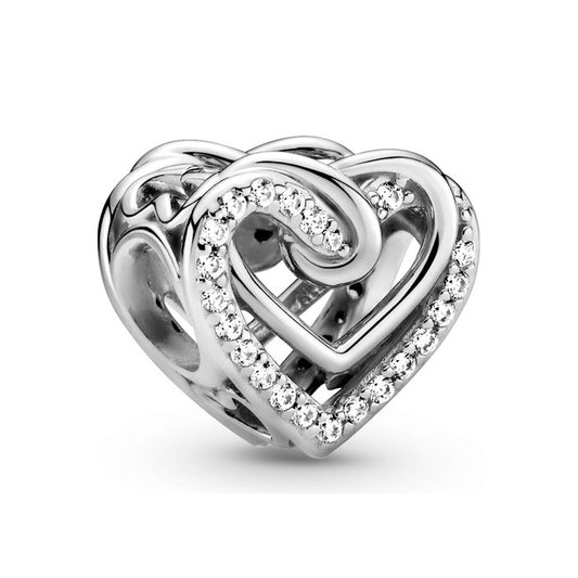 Sparkling Entwined Hearts Charm