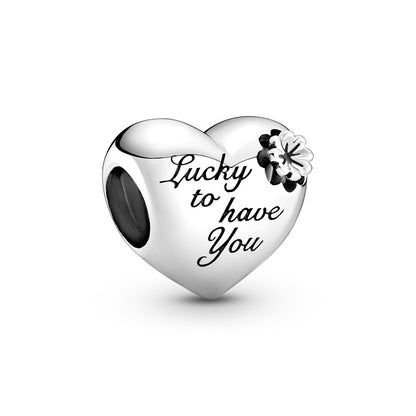 Heart and Clover Mom Charm