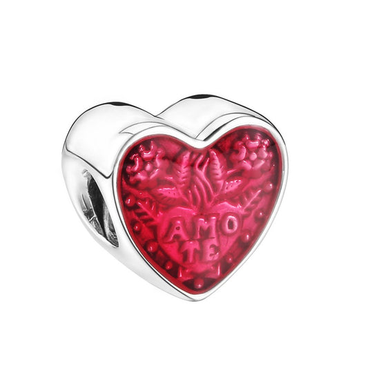 Amo Te Latin Heart Charm