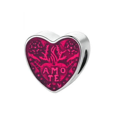 Amo Te Latin Heart Charm
