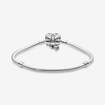 Butterfly With Dangle Clasp Snake Chain Bracelet