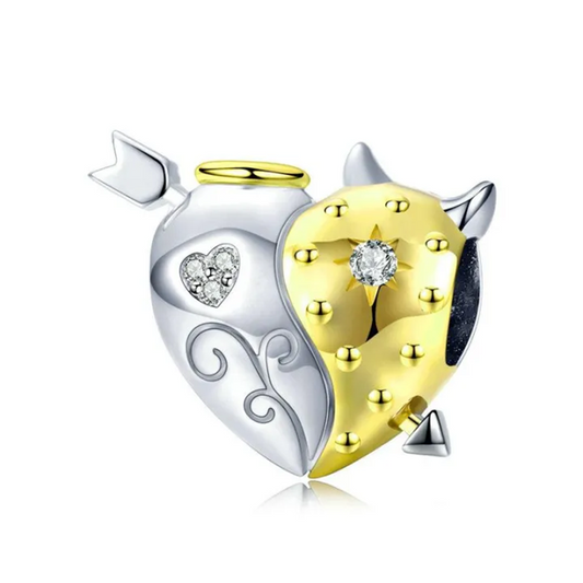 Angel & Devil Heart Charm