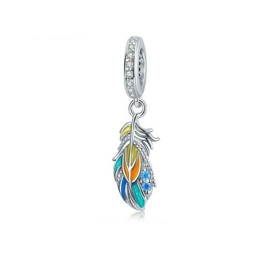 Colourful Feather Dangle Charm