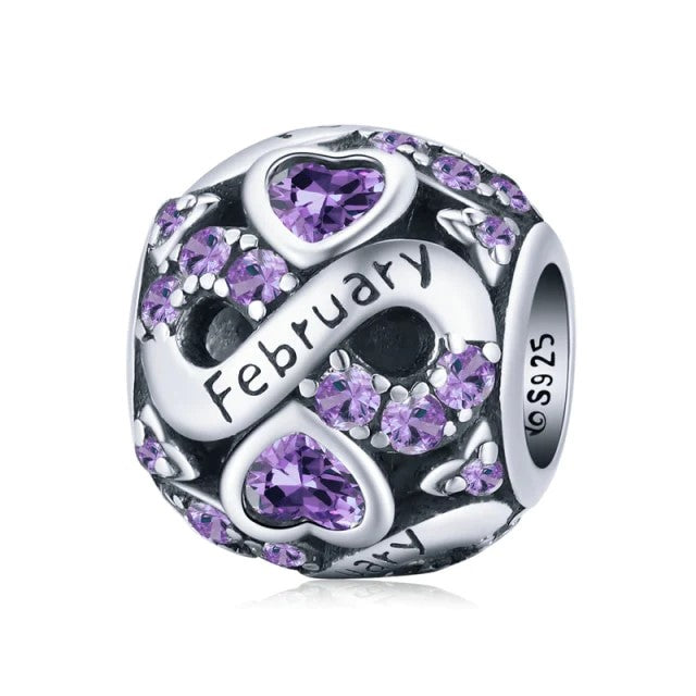 Infinity Birthstone Bead Charm