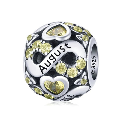 Infinity Birthstone Bead Charm