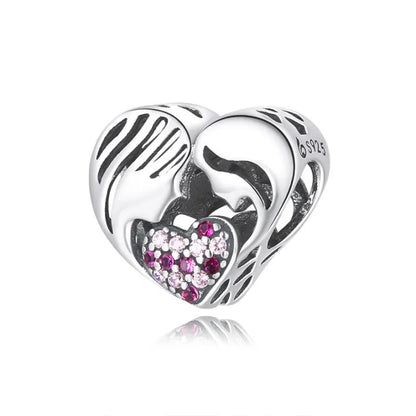 Mom & Daughter Love Silhouette Charm