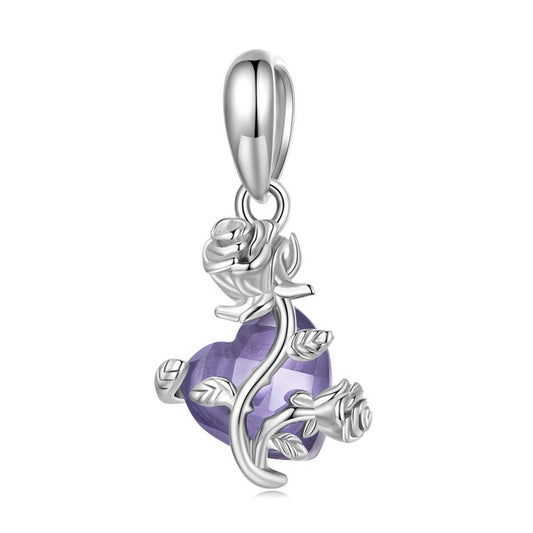 Rose Flower Dangle Charm