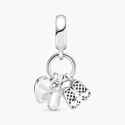 Baby Bottle & Shoes Dangle Charm