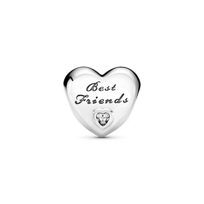 Best Friends Heart Bead Charm