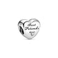 Best Friends Heart Bead Charm