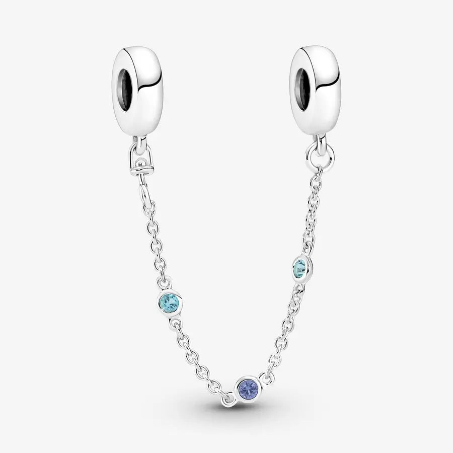 Triple Blue Stone Safety Chain