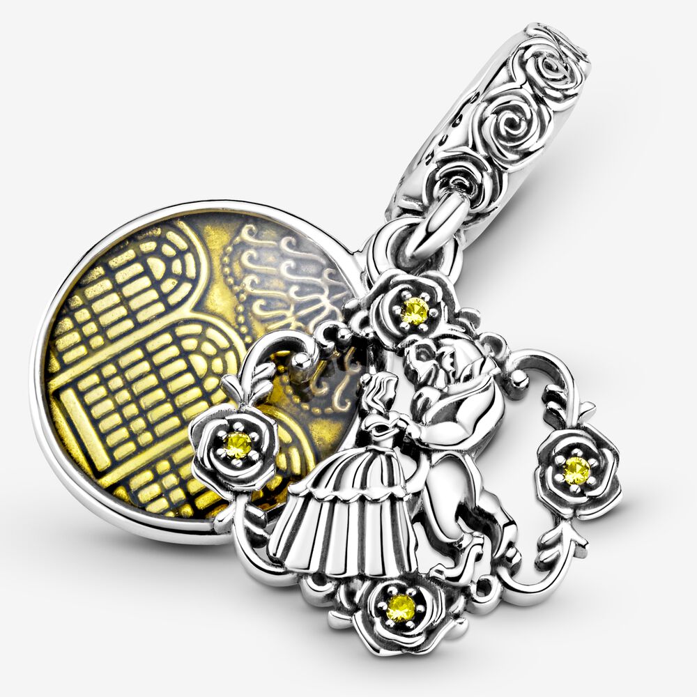 Beauty and the Beast Dancing Couple Double Dangle Charm