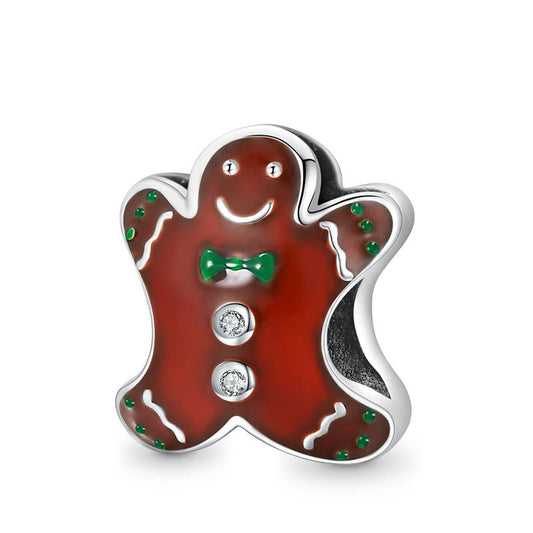 Double-Sided Gingerbread Man Charm Bead