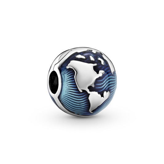 Blue Globe Clip Charm