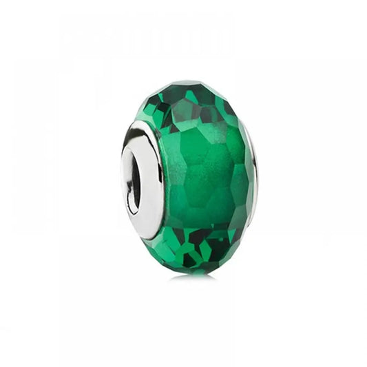 Green Faceted Murano