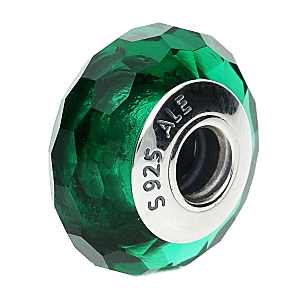 Green Faceted Murano