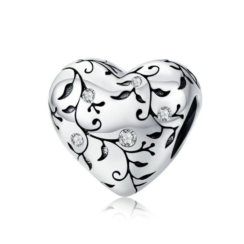 Vines Heart Bead Charm