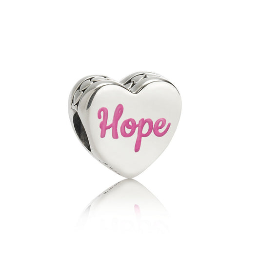 Hope Ribbon Heart Charm