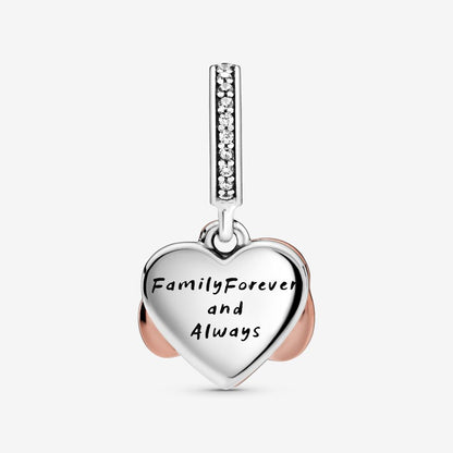 Sparkling Infinity Heart Double Dangle Charm