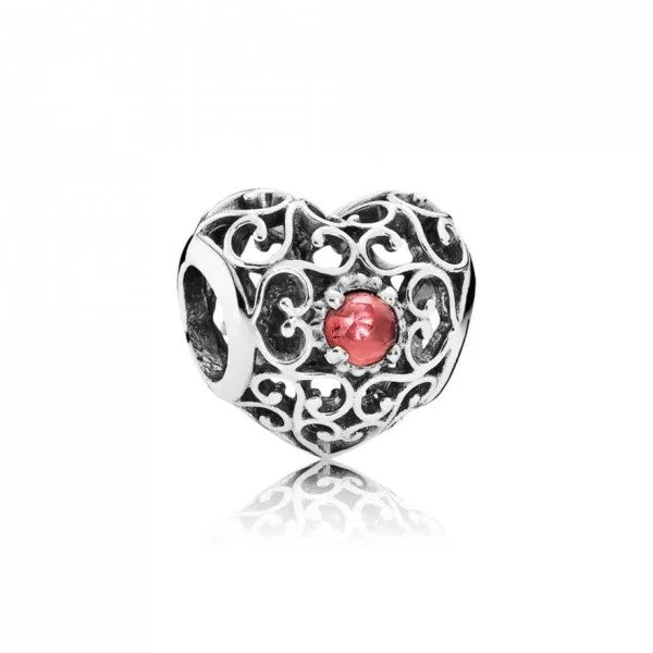 Authentic January Signature Heart Birthstone Charm