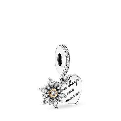 Snowflake Heart Double Dangle Charm
