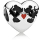Mickey and Minnie Character Kiss Enamel Heart Bead Charm