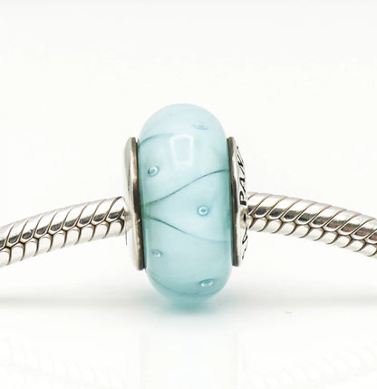 Triangle Blue Glass Bead Murano