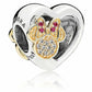 Double-Sided Heart Mickey & Minnie Character Heart Charm