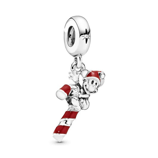 Mickey Candy Cane Dangle Charm