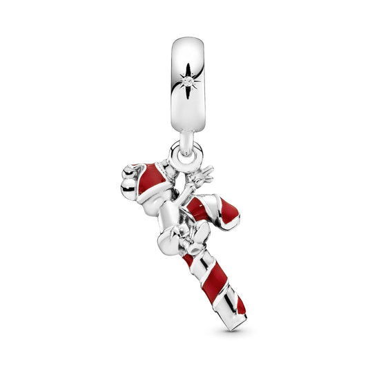 Mickey Candy Cane Dangle Charm