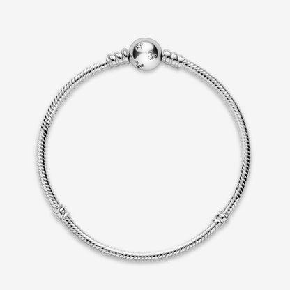 Sparkling Mickey Round Clasp Snake Chain Bracelet