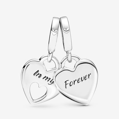 Double Heart Split Dangle Charm