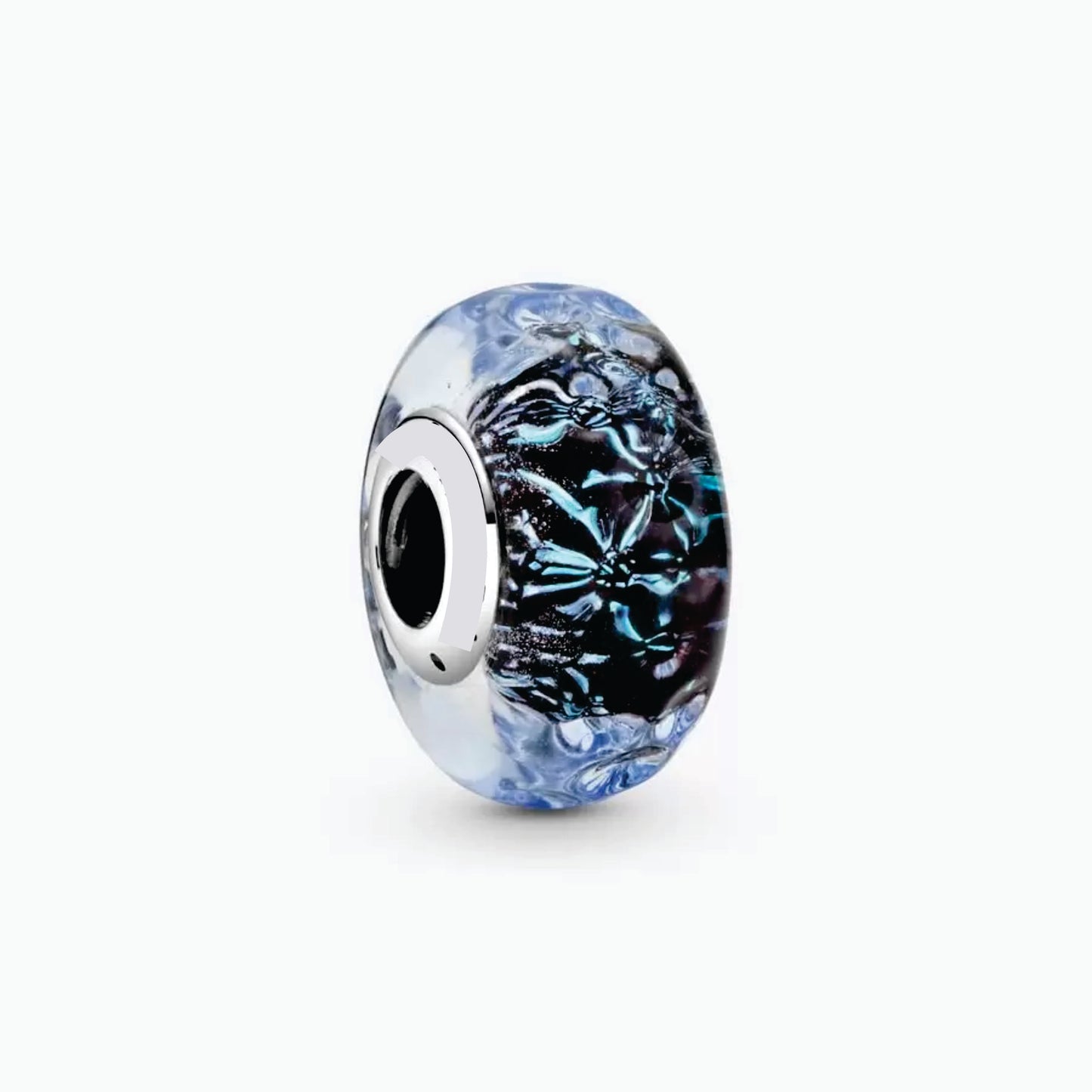 Wavy Dark Blue Murano Ocean Charm