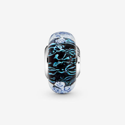 Wavy Dark Blue Murano Ocean Charm