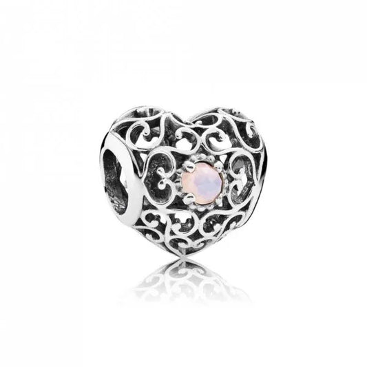 Authentic October Signature Heart Birthstone Charm