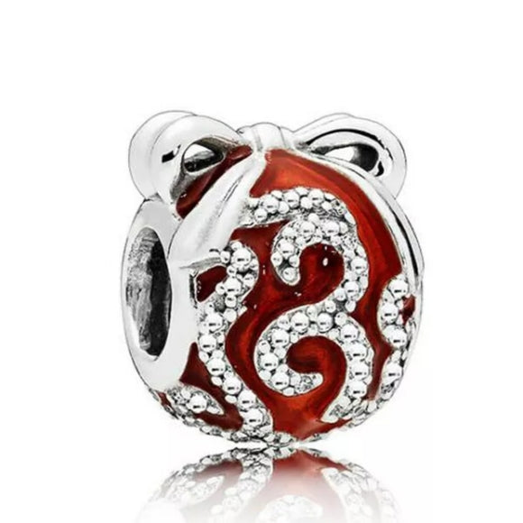 Bright Red Ornament Ball Charm