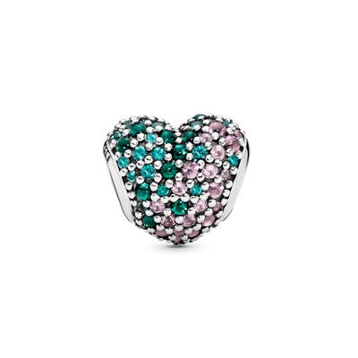 Sparkling Clover Heart Charm