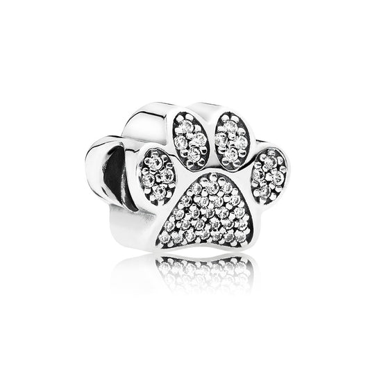 Sparkling Paw Print Charm