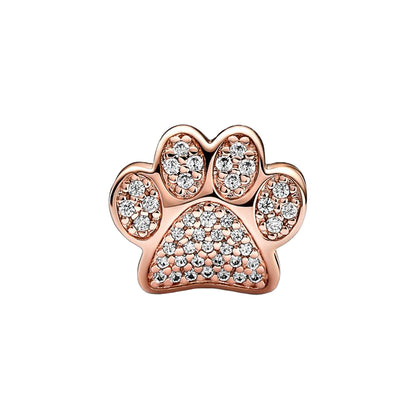 Sparkling Paw Print Charm